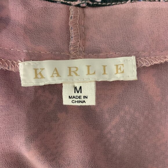 Karlie Dress Womens Medium Blue Tunic Short Sleeve Boho Festival Vacay - Picture 5 of 6